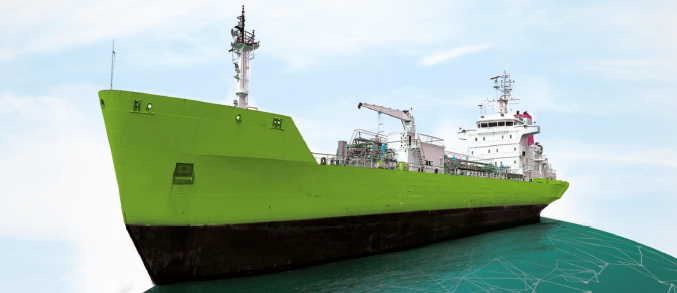 Buque Verde que simboliza el esfuerzo de la Red Global para un Transporte Maritimo Energeticamente Eficiente (GMN.IMO.ORG)